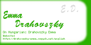 emma drahovszky business card